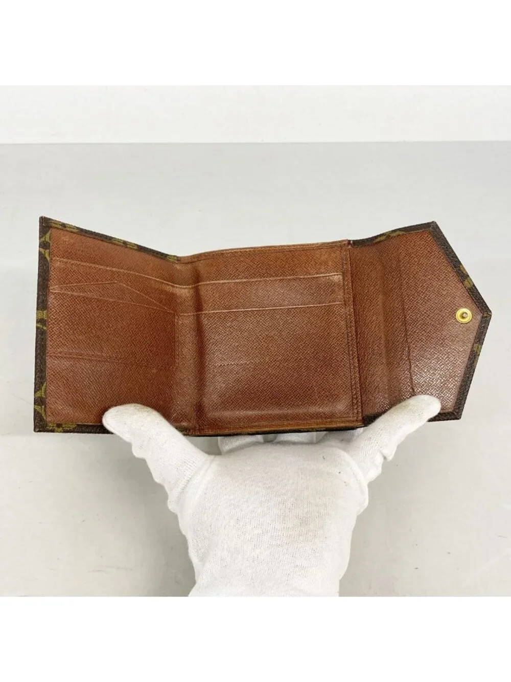 Louis Vuitton Trifold Wallet Monogram Porte-Monnaie Billets Cult Cles Brown